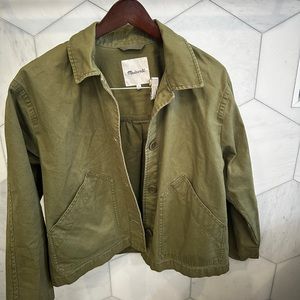 Madewell Sz Small Cropped Chore Jacket - Green